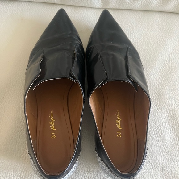 Philip Lim 3.1 Nacy Oxford Pointed Dress Flats Black/White - Picture 4 of 6